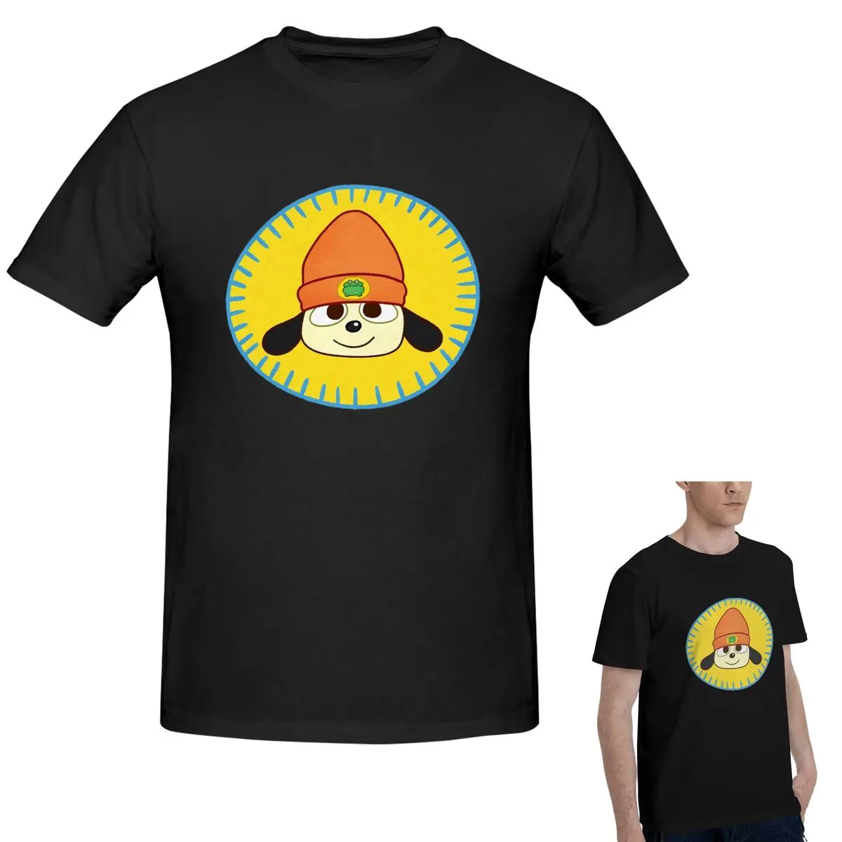 

100% хлопок PaRappa The Rapper Patch футболка мужская классическая футболка большого размера мужские летние рубашки с круглым вырезом топы S-6XL