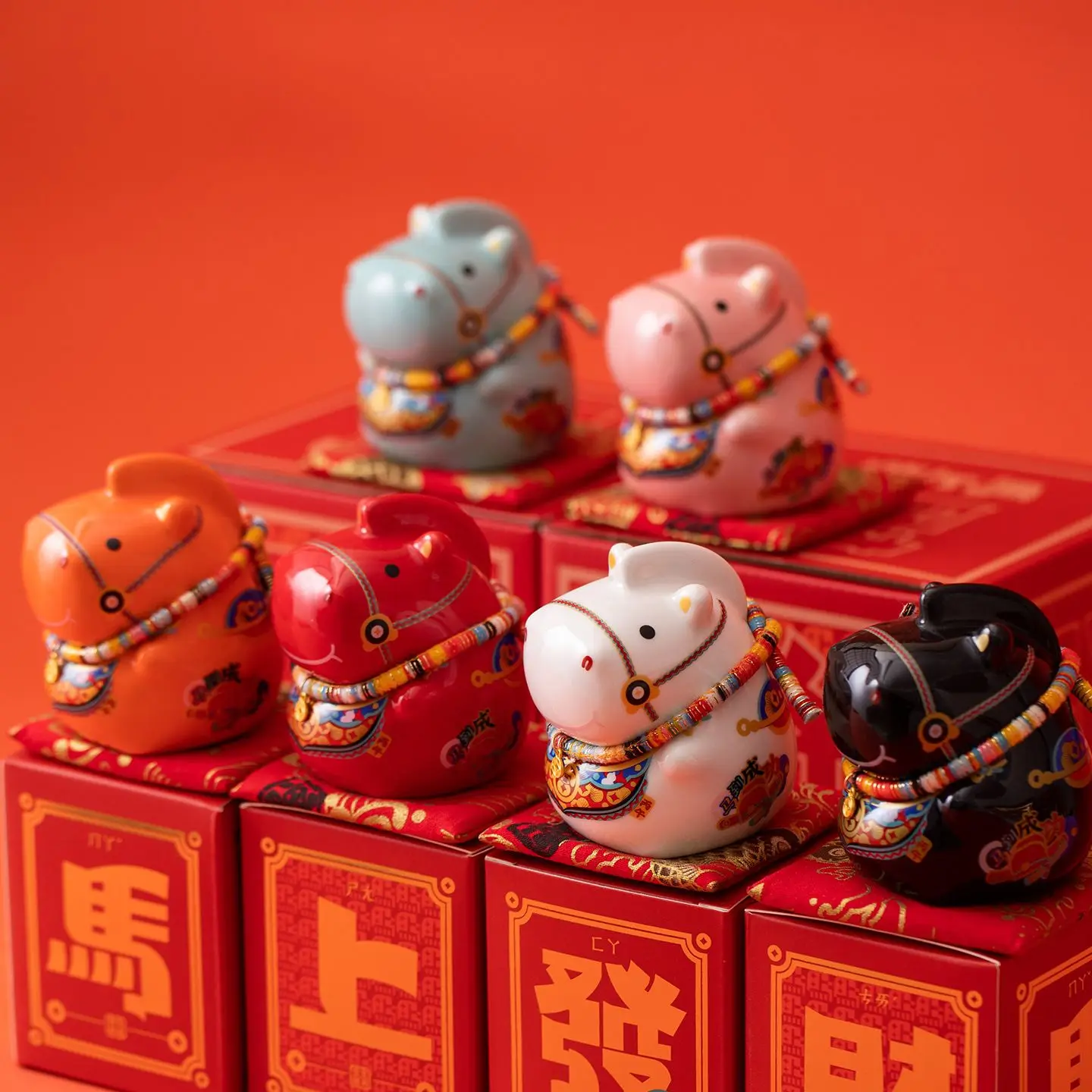 2026 Year of the Horse Ornament Ceramic Piggy Bank Birthday Souvenir Gift Chinese New Year National Trend Decoration