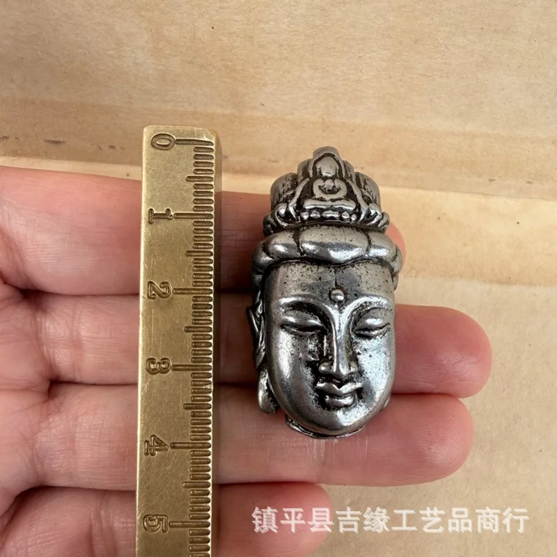 Tibetan-style Buddha amulet with Guanyin face, pendant, bracelet, necklace, DIY jewelry and cultural accessory components