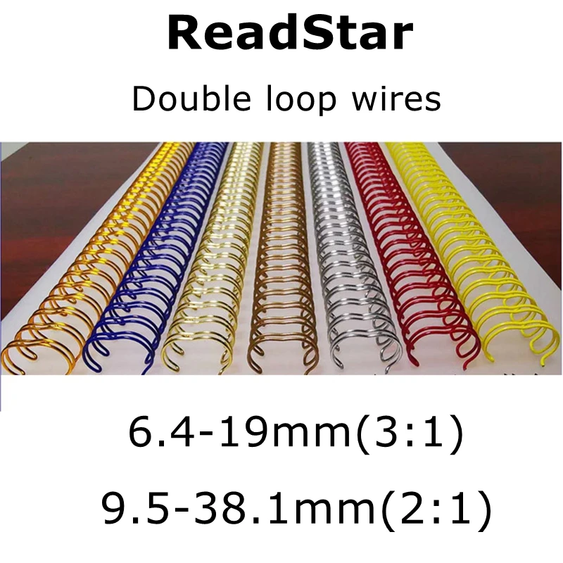 30/50/100PCS/Pack ReadStar Mix color A4 3:1/2:1 Pitch 6.4-38.1mm OY Double Coil Double Loop Wire Binding Comb Binding Wire Rings