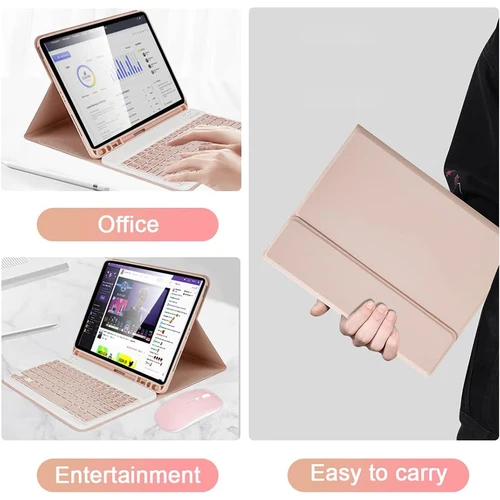 Imagen 2 del producto Para iPad 5a generación 2017 6a generación 2018 Funda de 9,7 pulgadas, funda con teclado Bluetooth para iPad Air 1a 2a Pro 9,7 pulgadas