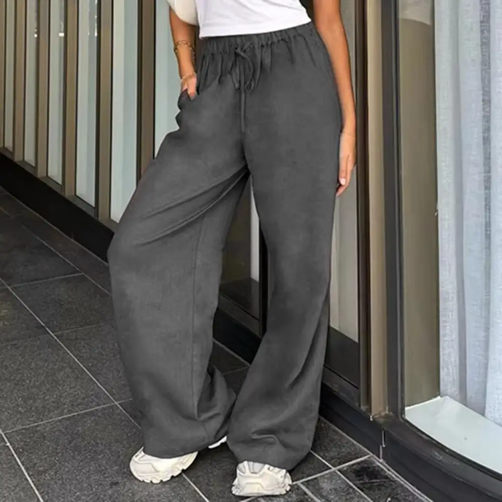 Women Harem Pants Temperament Commuting Loose Casual Pants 2025 Home Trousers Lace-up Drawstring Wide Leg Baggy Pants Streetwear