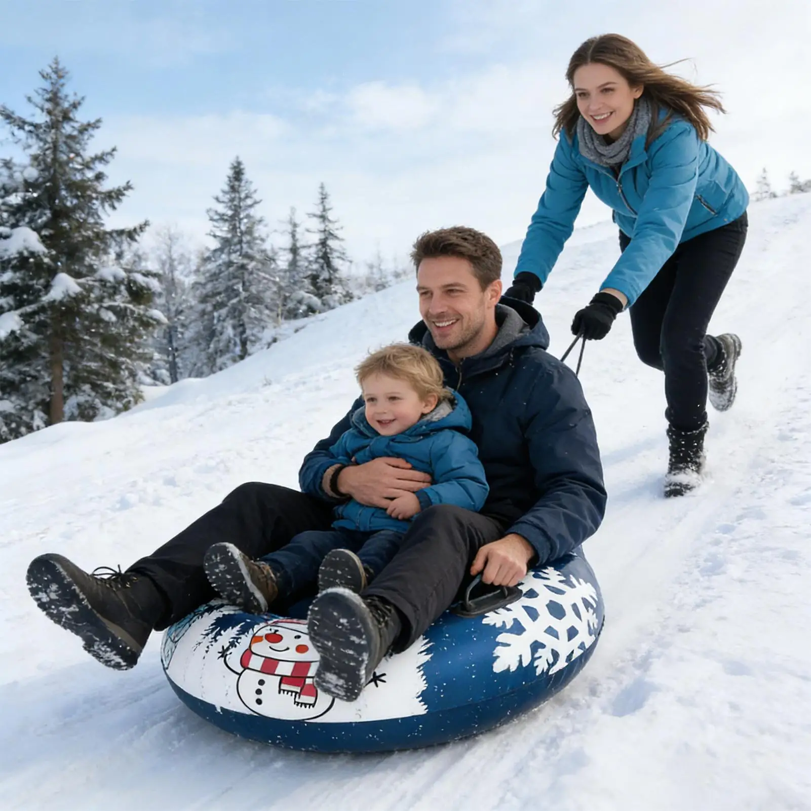 

Snow Tube Blow Up Tube Ring With Handle Thickened Sledding Ring For Outdoor Winter Driveway Walkway Pool Gathering Party Beach