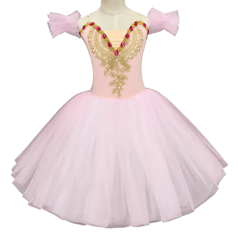 Abito da balletto lungo classico Tutu rosso vestito da balletto per ragazze piccolo cigno spettacolo di danza per bambini costumi Giselle