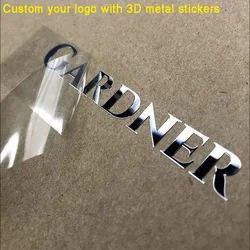 50Pcs A lot Custom Transfer Sticker 3D Gold Metal logo Personalized DTF print Crystal label Waterproof decal foil hollow UV DIY