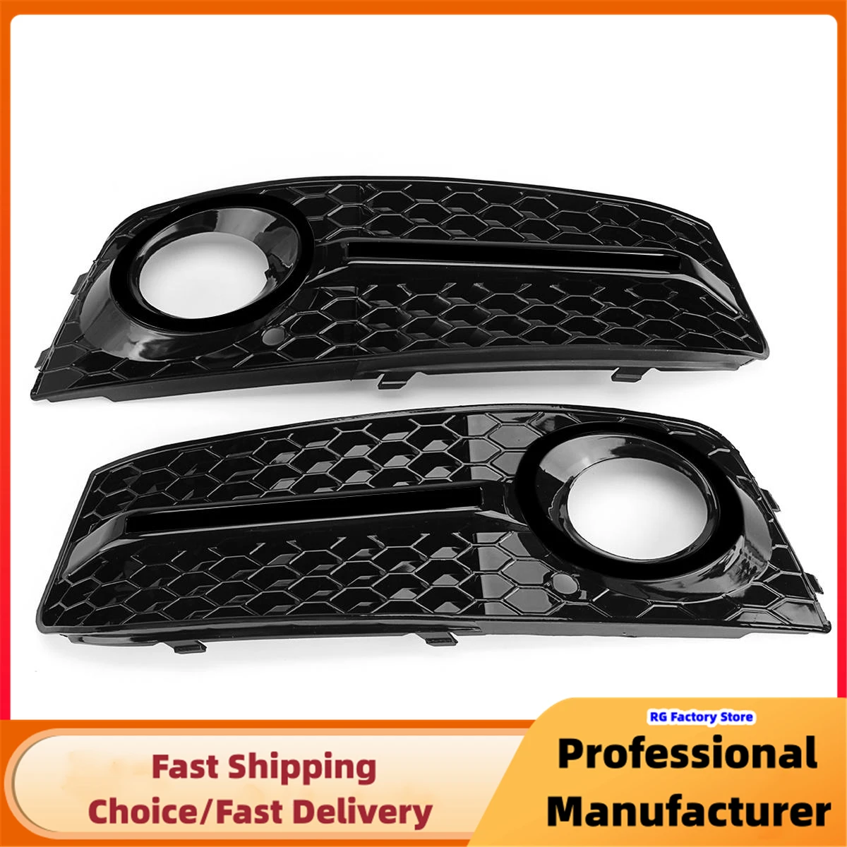 Front Bumper Fog Light Grille For Audi A4 B8 Standard 2009-2011 1Pair Car Fog Lamp Racing Grill Cover