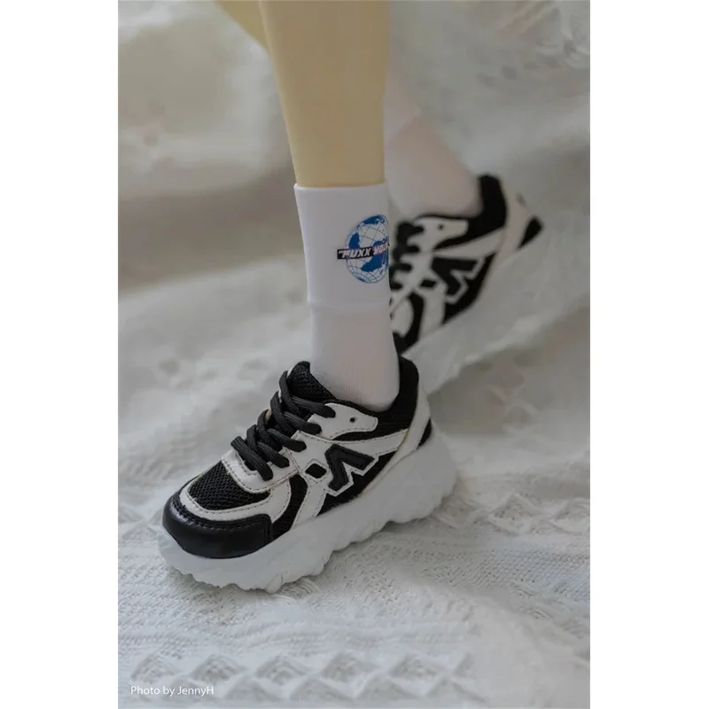 

BJD Doll Shoes Toy Baby Boys Unisex Handsome Soft-soled Foot 1/3 1/4 Black White Daily Casual Sports Shoe Gifts Doll Accessories