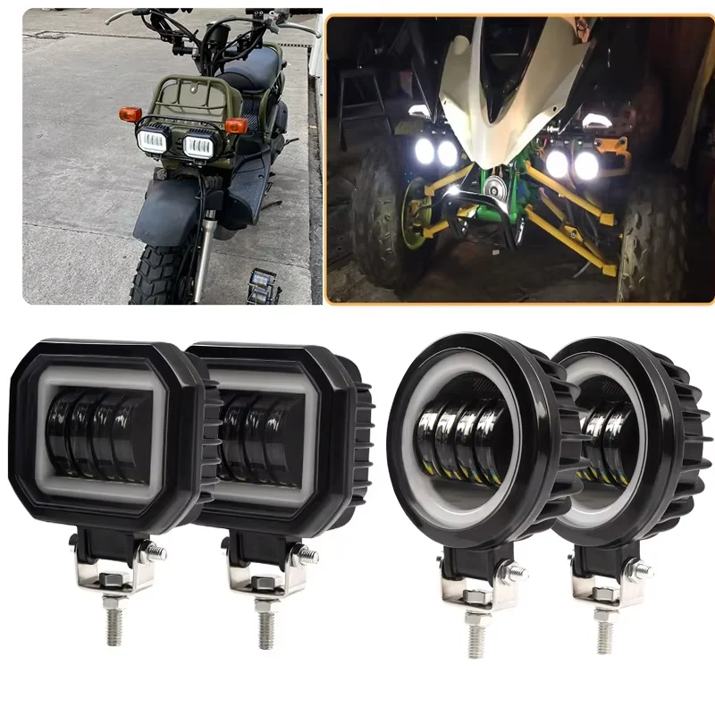 

60W Bright Square/Round headlight For Arctic V2+, V3+, Arctic fog lights with angel eyes Headlight for electric scooters 12V 24V