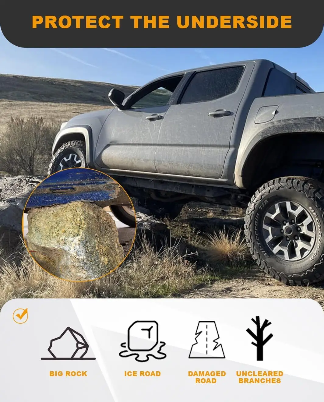 لتويوتا تاكوما 2005-2015 الألومنيوم المحرك الأمامي لوحة التزلج عموم PT212-35075