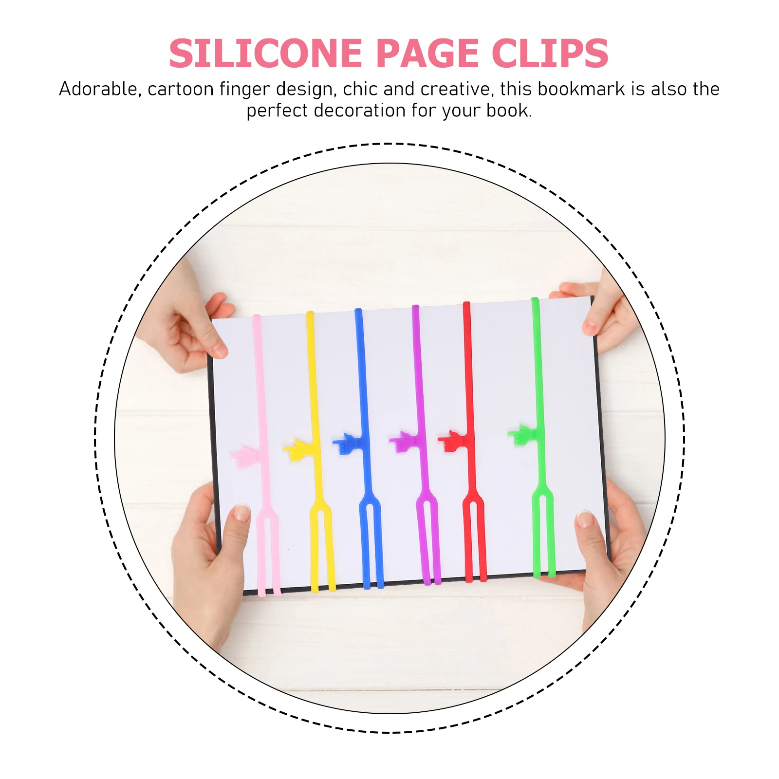 

Silicone Bookmarks Reusable Waterproof Page Markers Portable Reading Accessories Adorable Cartoon Finger Design for Students