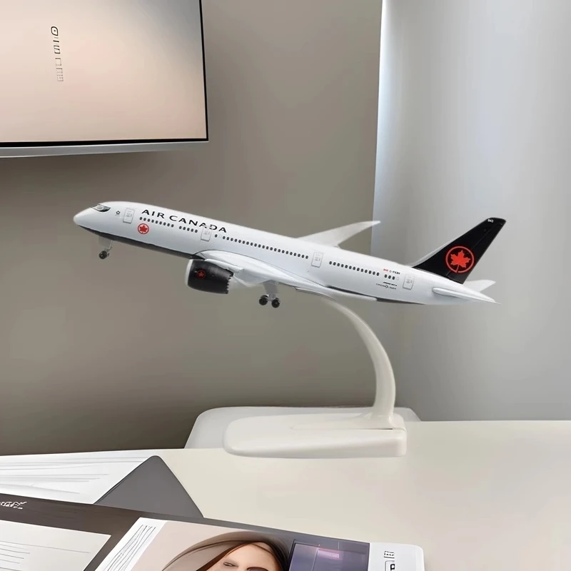 20cm Plane Model Toy Alloy Metal Air Canada Airlines B787 Diecast Airplanes Building Kit With Wheels For Collection Plan