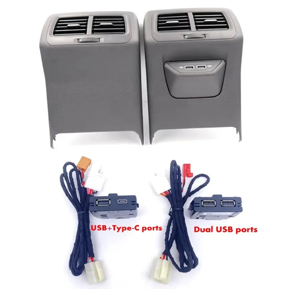 

Salida de ventilación trasera con doble cargador, reposabrazos central, Cable adaptador de carga USB para Vw Golf 7 MK7 7,5 5GG8