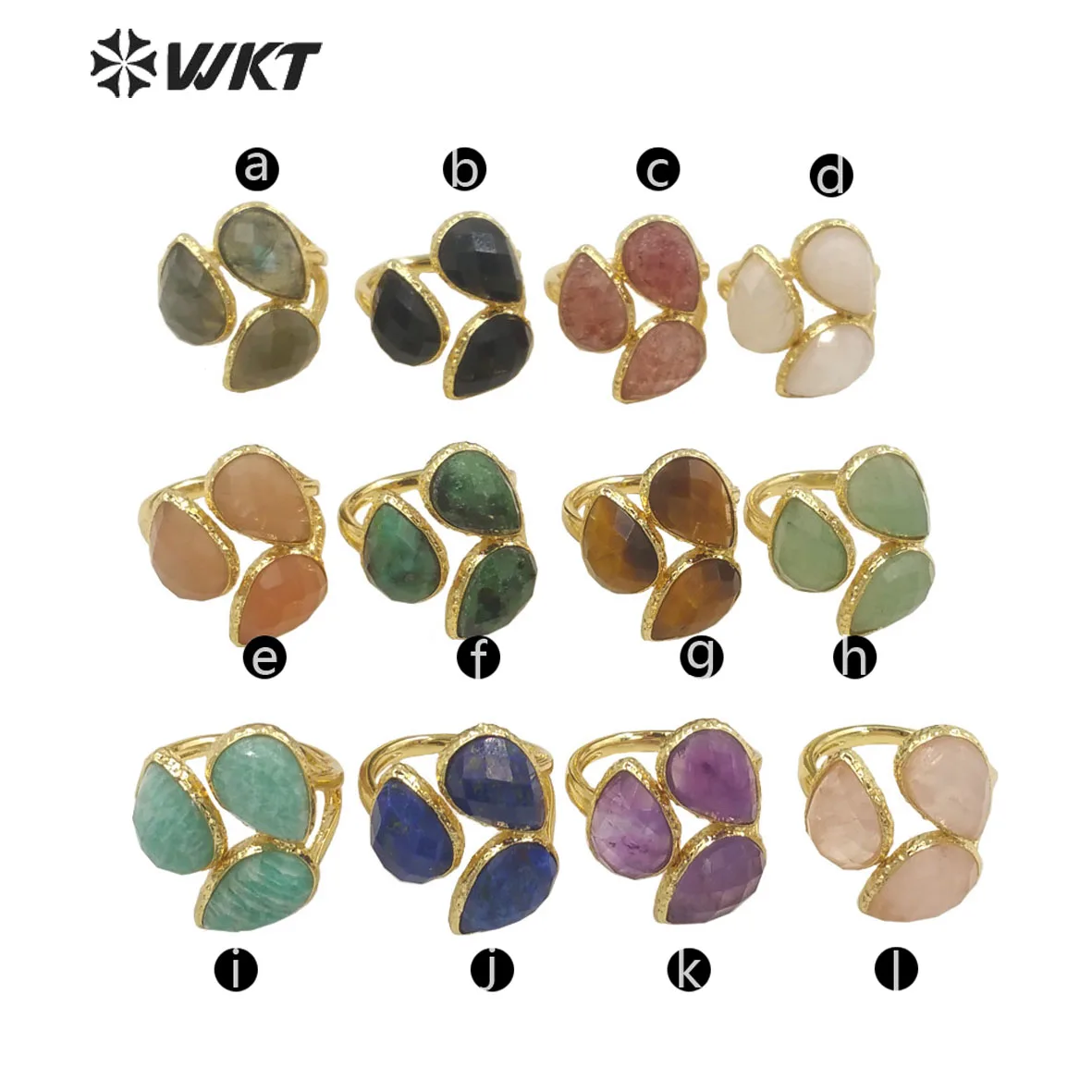 WT-R492 Multi Colored To Choose Natural Gemstone Rings For Women Exquisite ACC Party Or Daily Fine Accessories