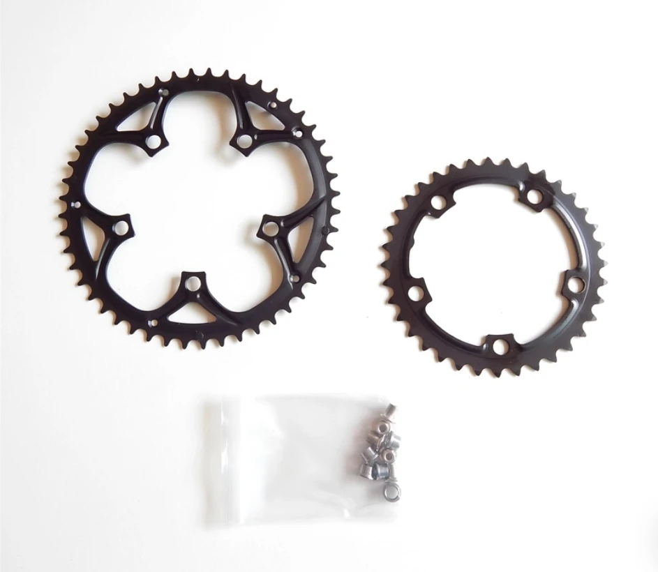

Nos Sugino BCD110 Double Chainring 48T-36T Dual Ring Set Steel 5 arms