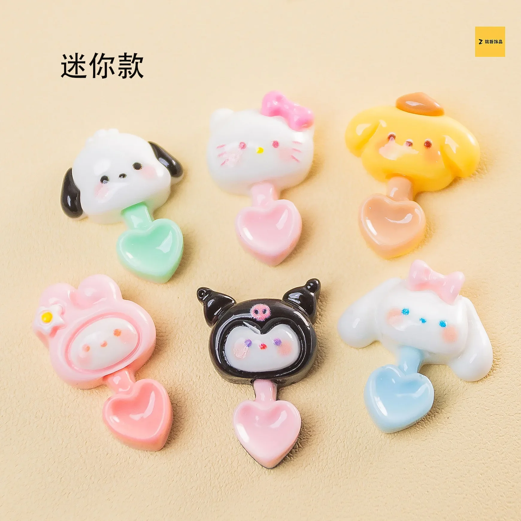 5pcs sanrio resin flatback cabochons for jewelry making diy scrapbooking embellishments Resin Slime Charms crafts supplies