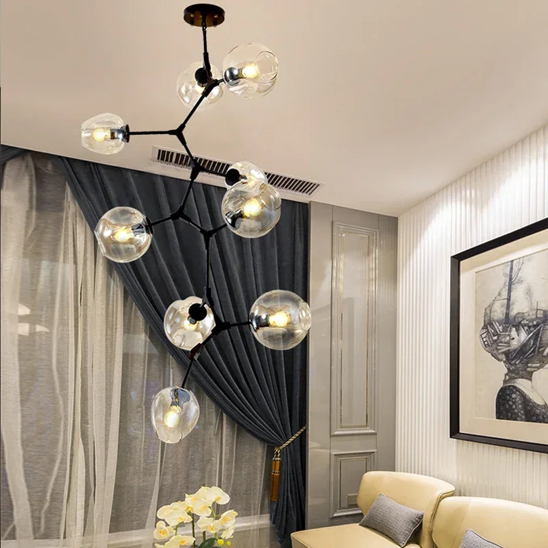 Imagem -05 - Jellyfish-nordic Glass Pendant Lights Pendant Lamps Indoor Lustre Luminária Jantar Sala de Estar Quarto Designer