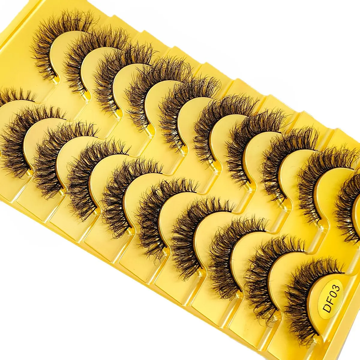 HBZGTLAD 10 Paar falsche Wimpern, Katzenauge, flauschige künstliche Nerzwimpern, dünne Wimpern, dramatische lange, dicke Volumen-Nerz-Falsche Wimpern – Detail 5
