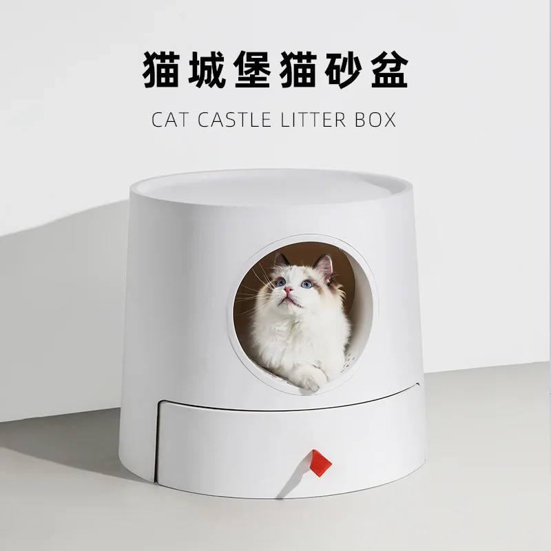 

Cat Castle Cat Litter Box Extra Large Oversized Fully Enclosed Cat Toilet Anti-sand Anti-splashing and Odor-proof Cat Supplies