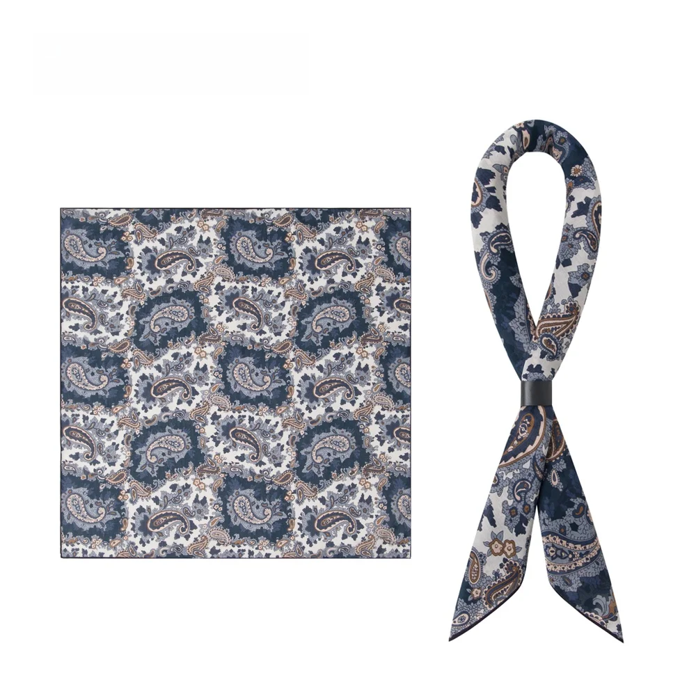メンズレトロウォルナットフラワーシルクスカーフシルクマルベリービジネスネクタイ多用途ファッショナブルなトラベルアクセサリーオールシーズンスクエアスカーフ
