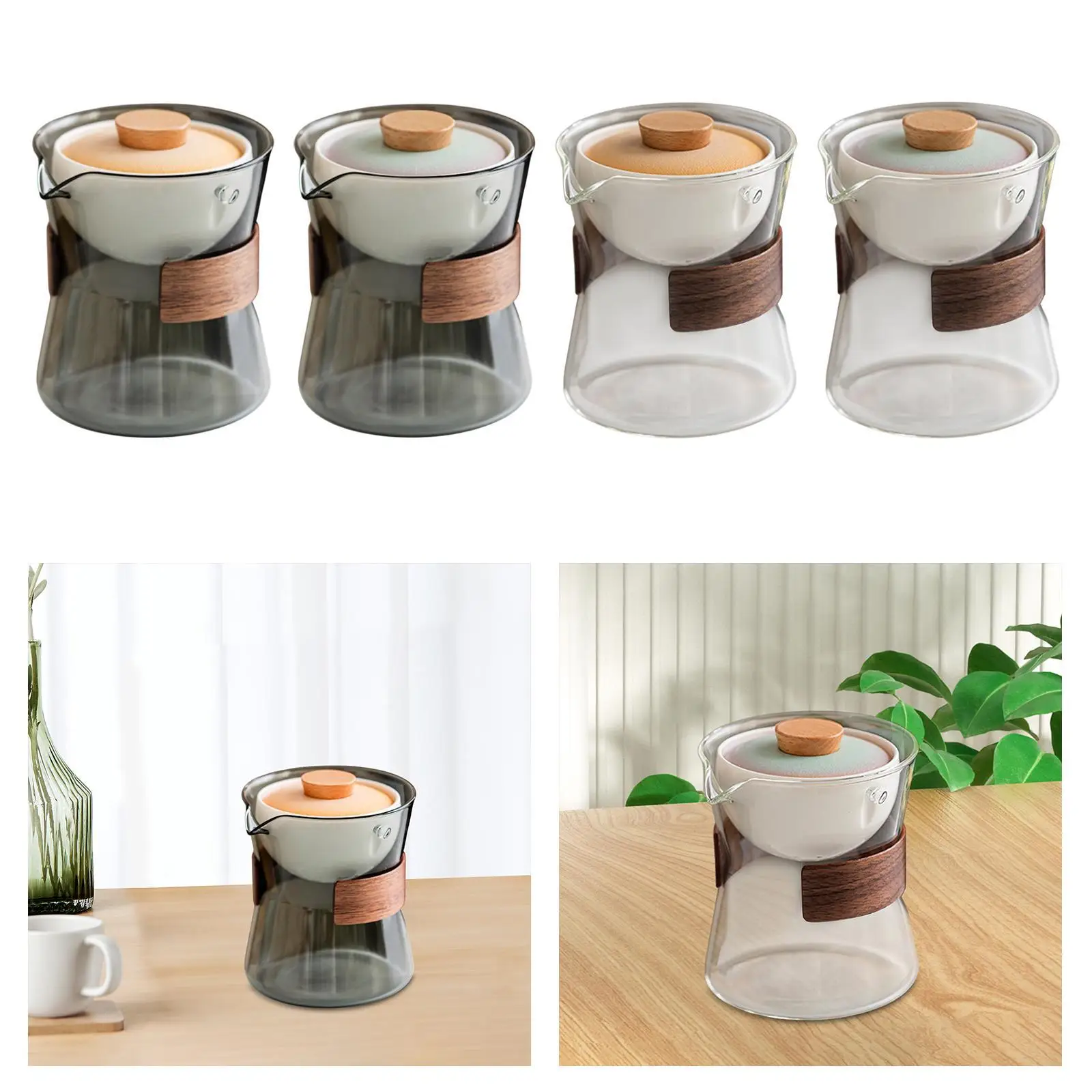 Glass Teapot with Infuser Chinese Gongfu Tea for Office Living Room Travel