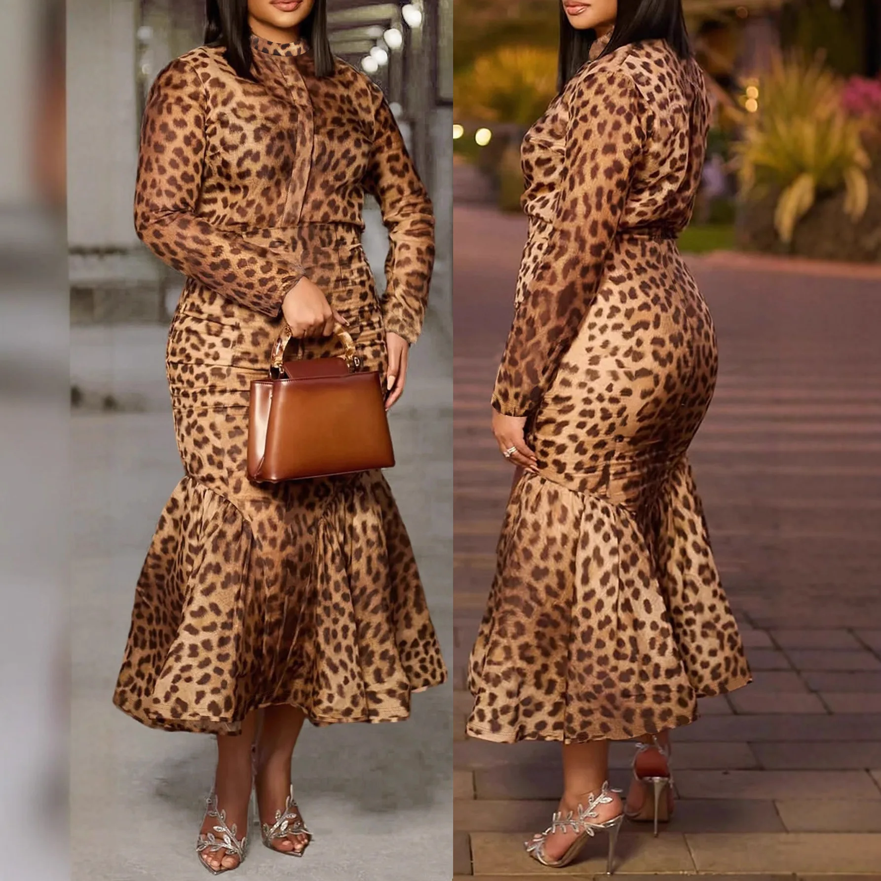 

2-х предметная африканская одежда больших размеров для женщин, осенний африканский топ с длинными рукавами, длинная юбка, одинаковые комплекты, Дашики, африканская одежда