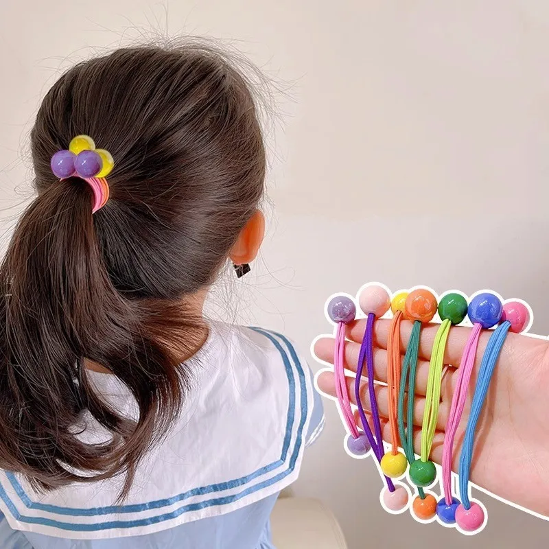 1pc/7pcs New Girls Elastic Hair Rubber Bands Kids Headbands Women Hair Tie Hair Gum Ponytail Hair Holders Hair Accessories