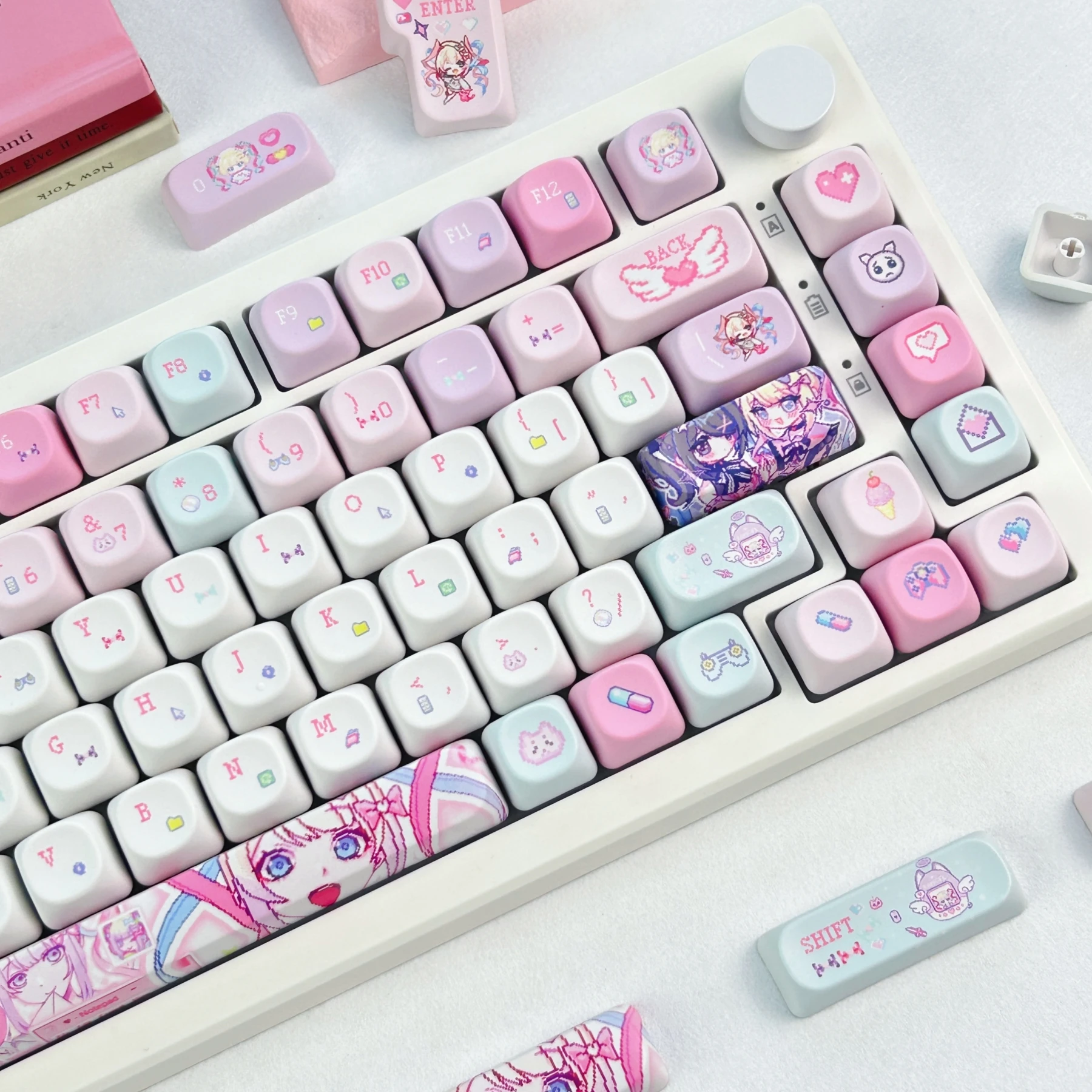 MAIMOOO Needy Girl Overdose Keycap Korean/Russian MOA Cherry Cute KAngel Pixel Style Anime Game Keyaps for Mechanical Keyboard - view 2