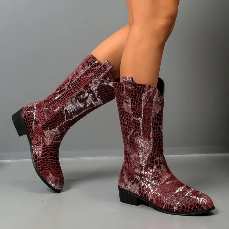 

New Pointed Thick Heeled Oversized Women's Boots High Boots Long Boots Western Boots Pointed Thick High Heels Oversized Women's