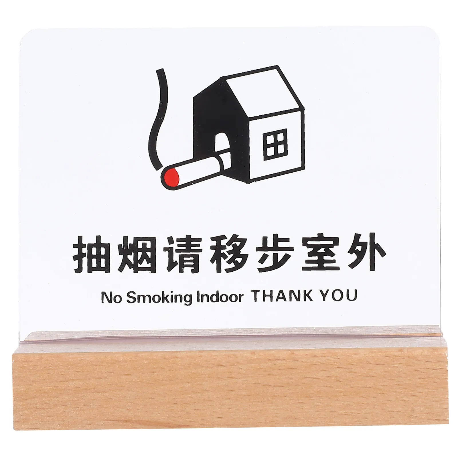 Acrylic No Smoking Table Sign Card Tent Non Smoke Desk Indicator for Restaurants Offices Hotels Cafes Clubs Business Warning