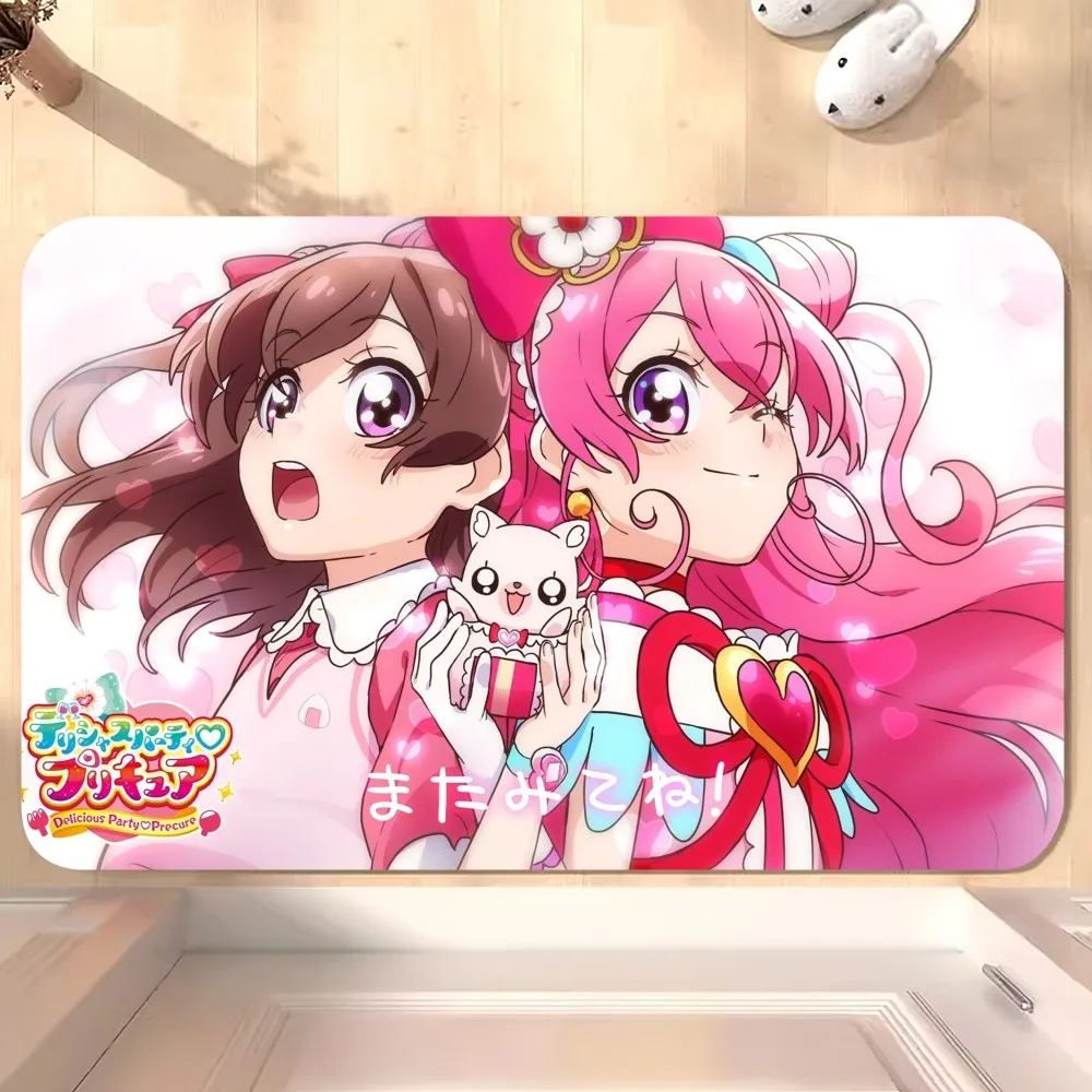 bilibili Anime Delicious Party Pretty Cure Floor Mat Bedroom Kitchen Door Bath House Super Absorbent Foot Non-slip