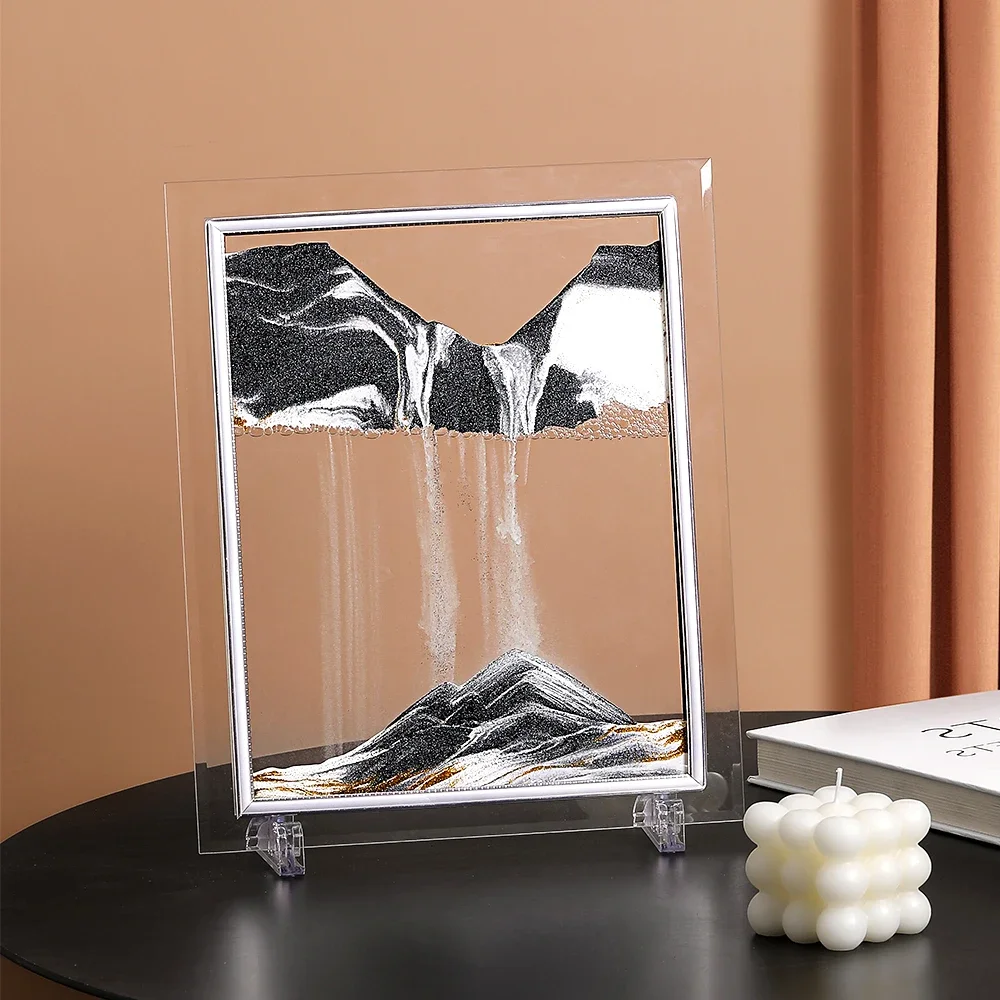 Quicksand painting liquid hourglass ornament, office goods desktop decoration