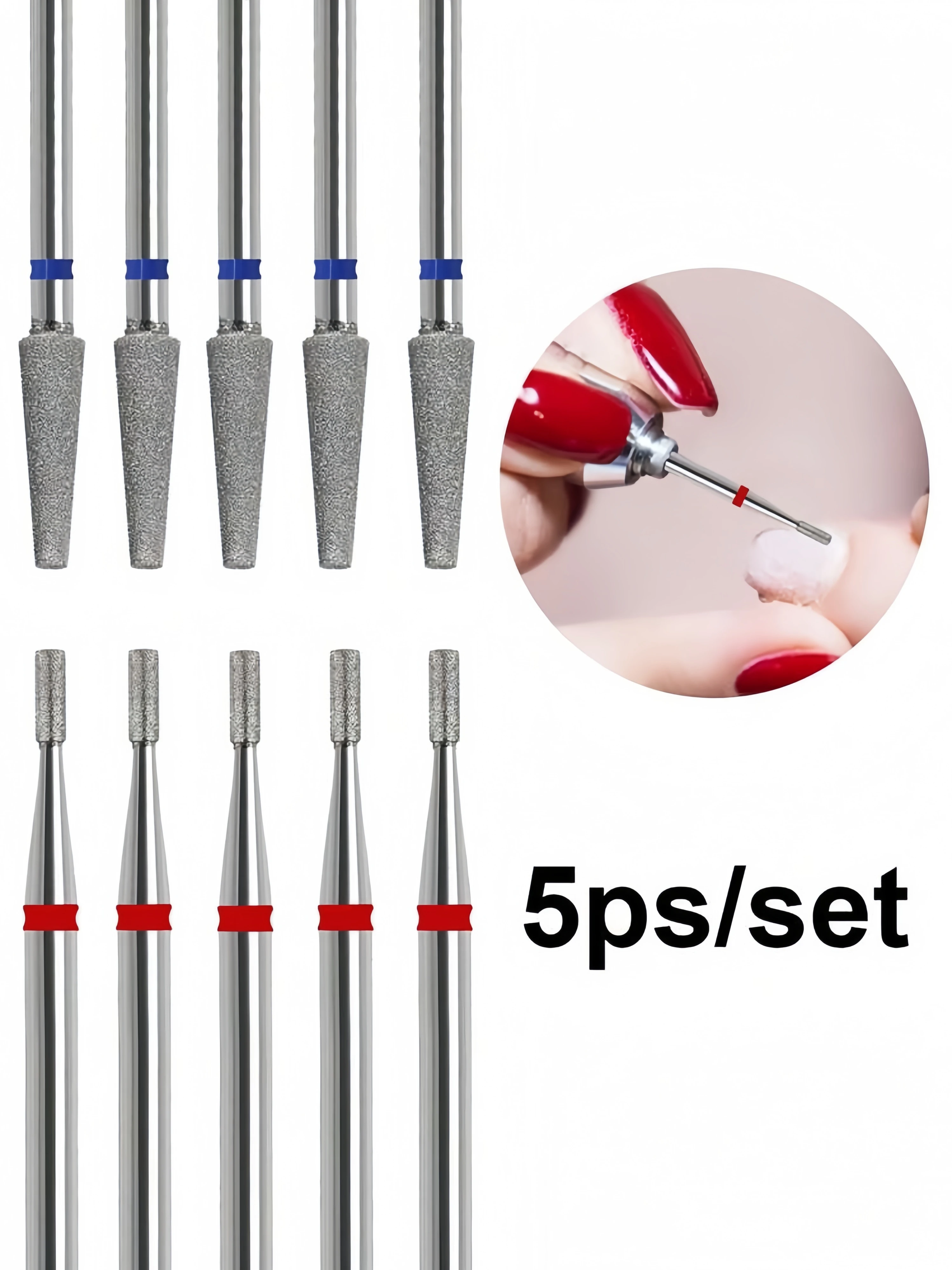 Diamond Nail Drill Bit, Nail Drill Bits Diamond Cuticle Bits For Nails Nail Buffer Bit Nail Trimer