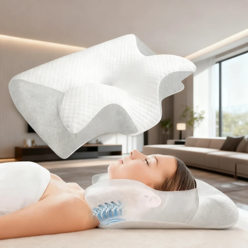 

Подушка с эффектом памяти для сна Подушки для шеи из пены с эффектом памяти-бабочки Контурная подушка для поддержки желудка для сна Удобная подушка