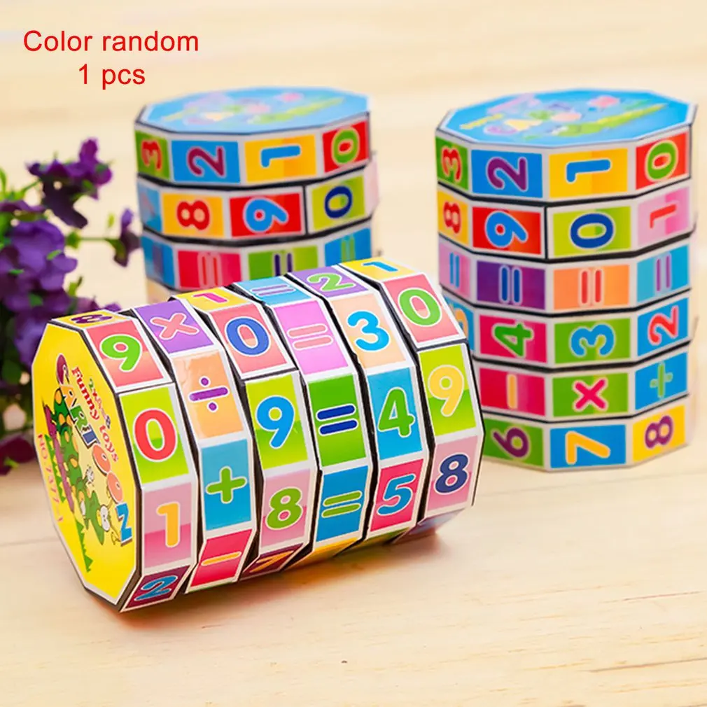 1pcs Cylindrical 6-layer Plastic Digital Magic Cube Toy Early Education Learning Stationery Students Adult Random Color