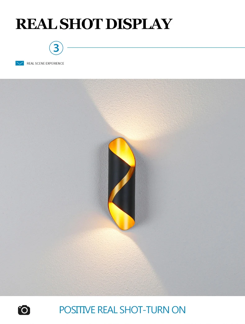 Modern Nordic Spiral Design LED Wall Lamp 6W 3000K Indoor Outdoor Waterproof Sconce Light for Home Decor
