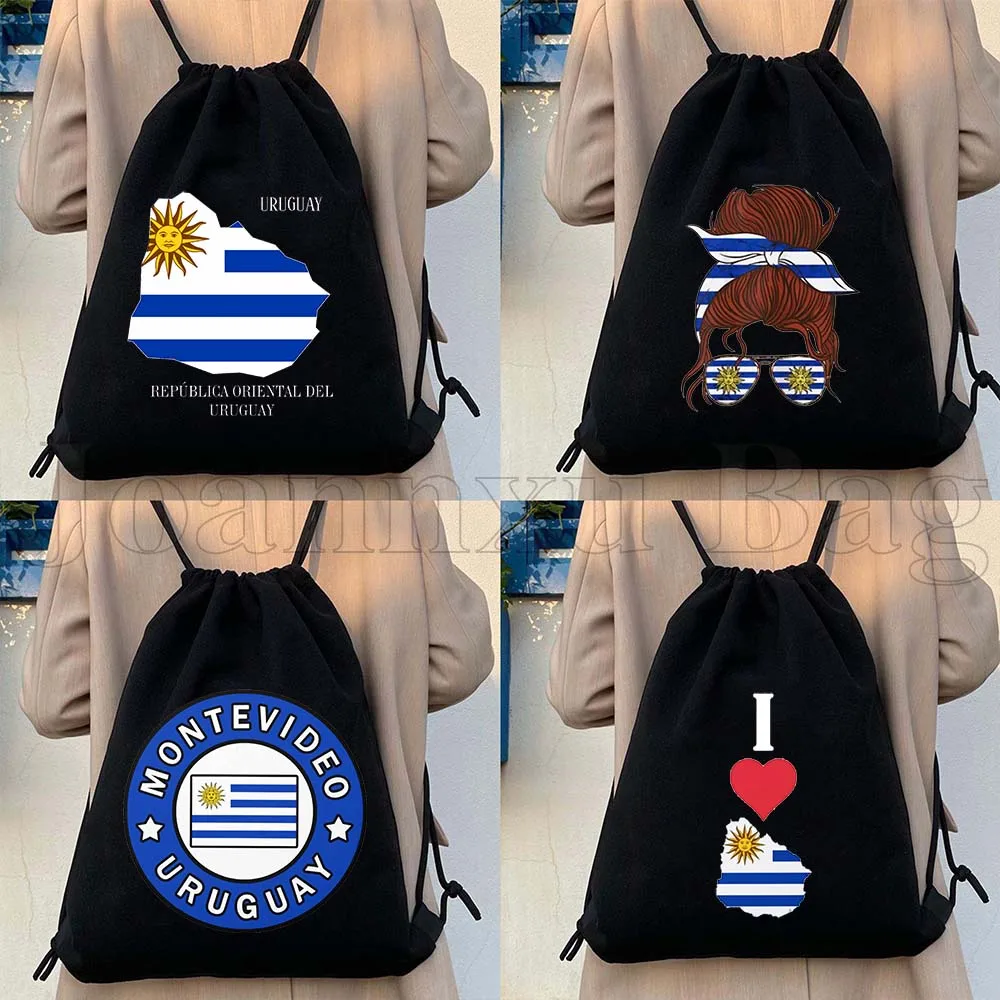 

Сумка-мешок с флагом и картой Уругвая, с изображением девушки, для футбола, спортзала, походов, спорта, йоги, подарки
