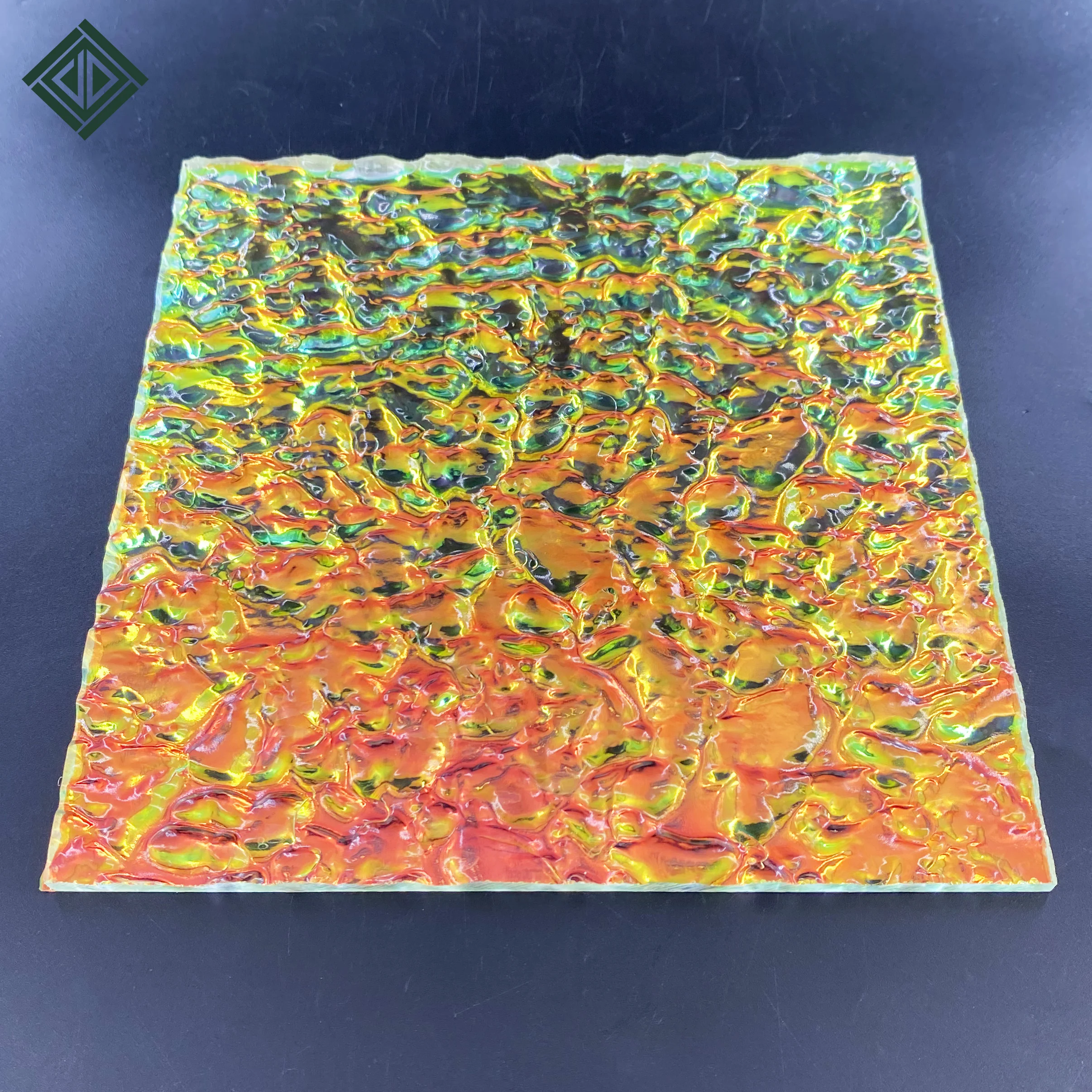 Water Ripple Rainbow Acrylic Sheet, Colorful Stone Plexiglass, DIY Jewelry, Advertising, Decoration, 5mm Thickness, 2Pieces