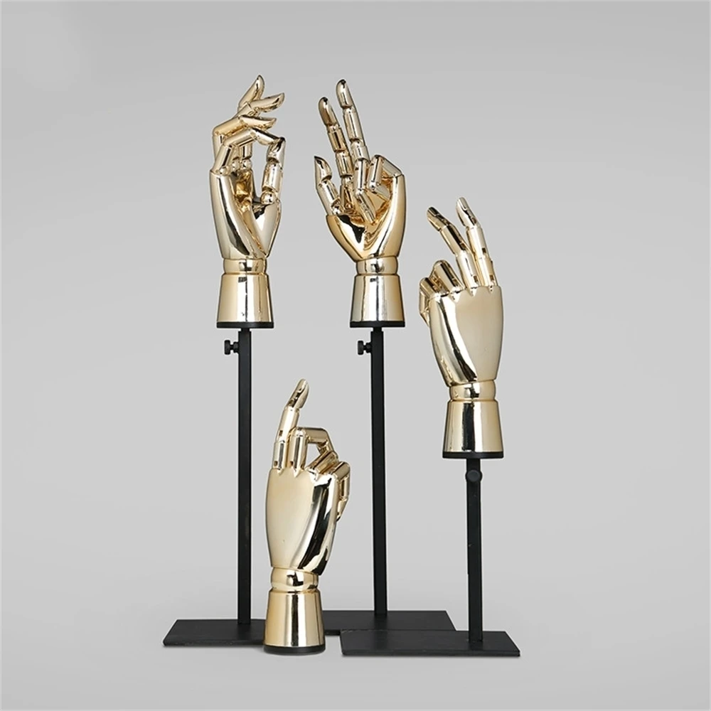 

Plastic Man Joint Hand Model Mirror Gold Silvery Ring Jewelry Wallet Purse Handbag Rack Glove Display Hands Necklace Bracket