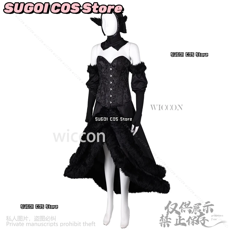 Marcille Cosplay Anime Dungeon Meshi Cosplay Fantasia Costume Black Dress Lolita For Girls Women Halloween Christmas Customized
