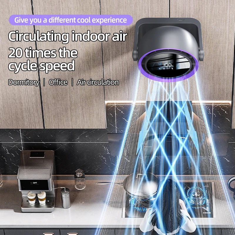 مروحة USB لسطح المكتب وجهاز تحكم عن بعد بقدرة 4000 مللي أمبير في الساعة قابلة لإعادة الشحن على الحائط مع ضوء ليلي لغرفة نوم المكتب