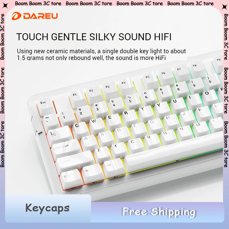 

Dareu Ceramic Keycap Set Mooth Glazed Surface 101keys 123keys Cherry PBT Hifi Artisan Keycap for Mechanical Keyboard Keycaps