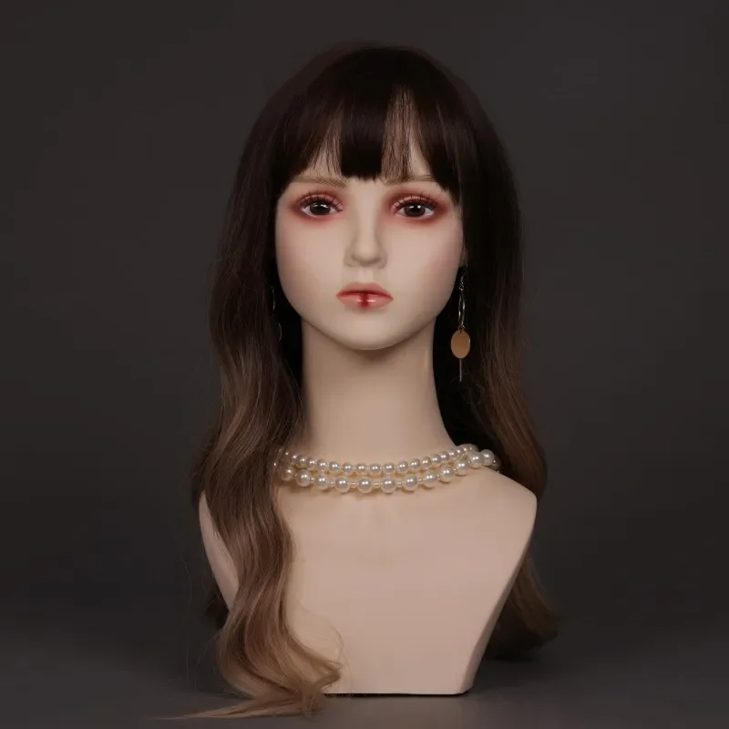 Realistic Female Mannequin Head for Wigs Hats Display Cosplay Wig Shop Photography