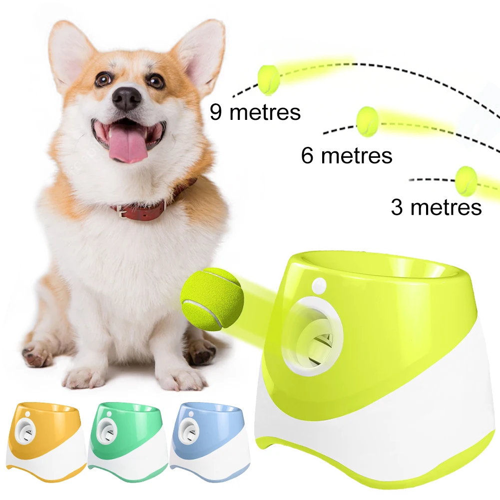 

Dog Ball Thrower Launcher Ball Launcher for Dogs with 3Tennis Ball Interacive Dog Toys Fun Indoor Outdoor Adjustable Distance