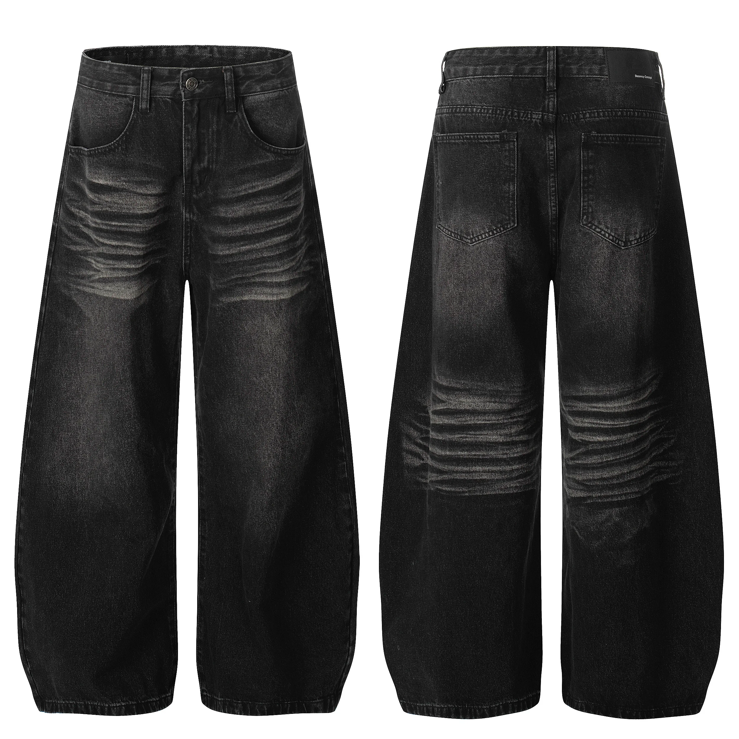 

G6877 Ретро широкие мужские джинсы Scimitar Модные повседневные джинсовые джинсы для унисекс