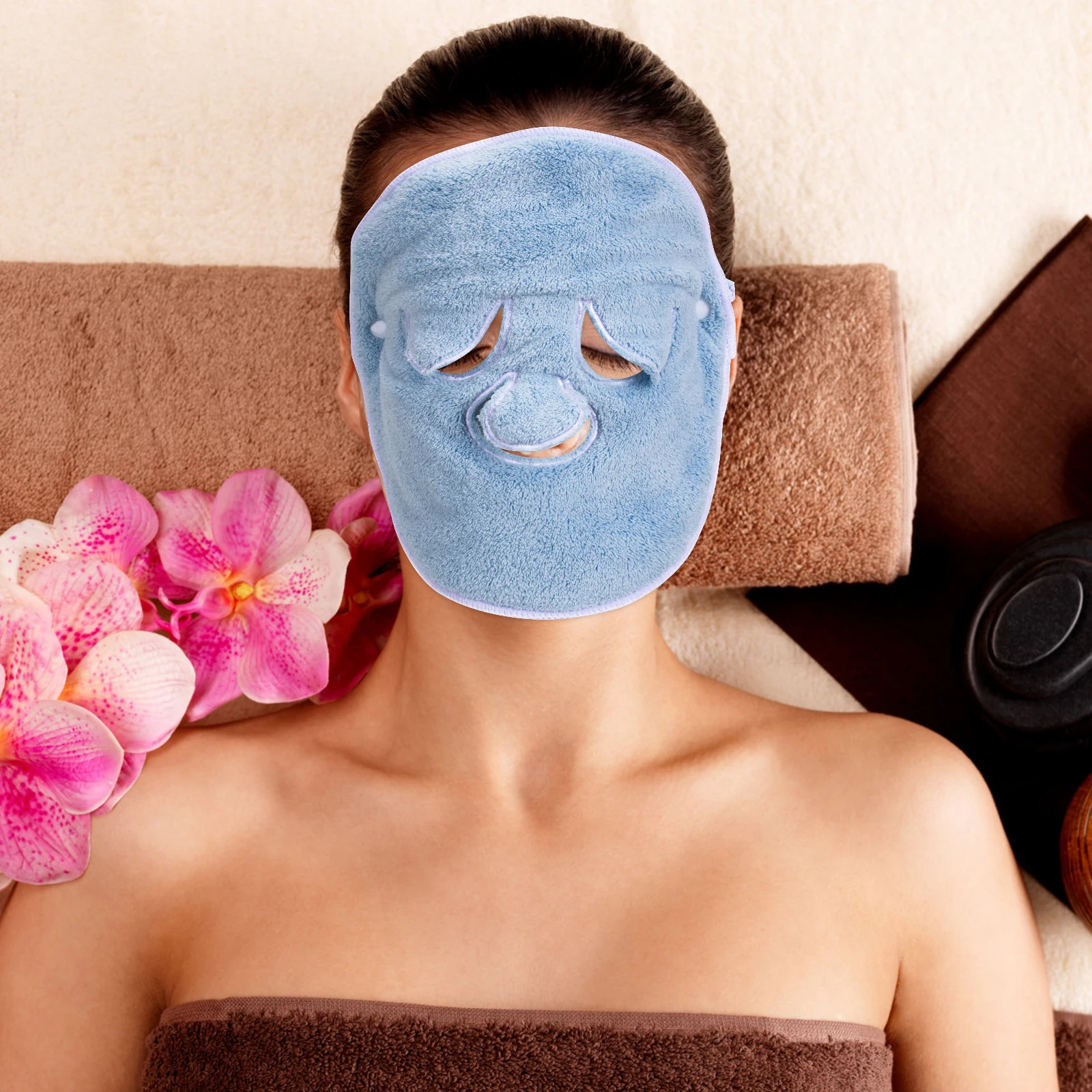

Face Towel Facial Towels Steamer Skin Care Spa Coral Fleece Mask Skincare Steaming