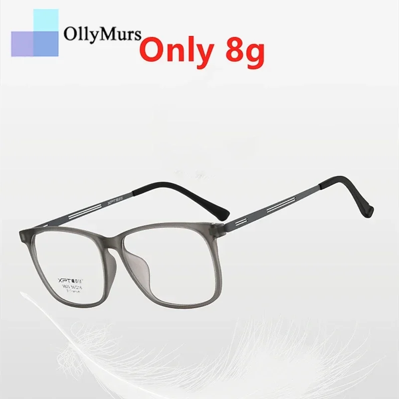 

OLLYMURS супер легкая оправа для очков из титанового сплава с большим лицом, модная квадратная оптическая оправа для очков для близорукости, мужская оправа 9825