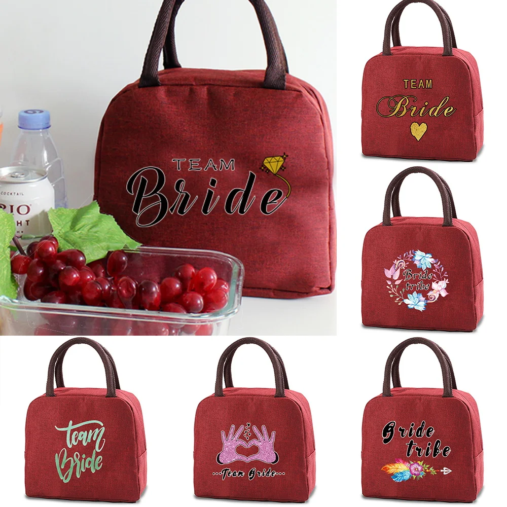 

New Bridal Printed Insulated Lunch Bag Insulated Refrigerated Bag Cold Food Beverage Box Dinner Large Square Refrigerated Bag