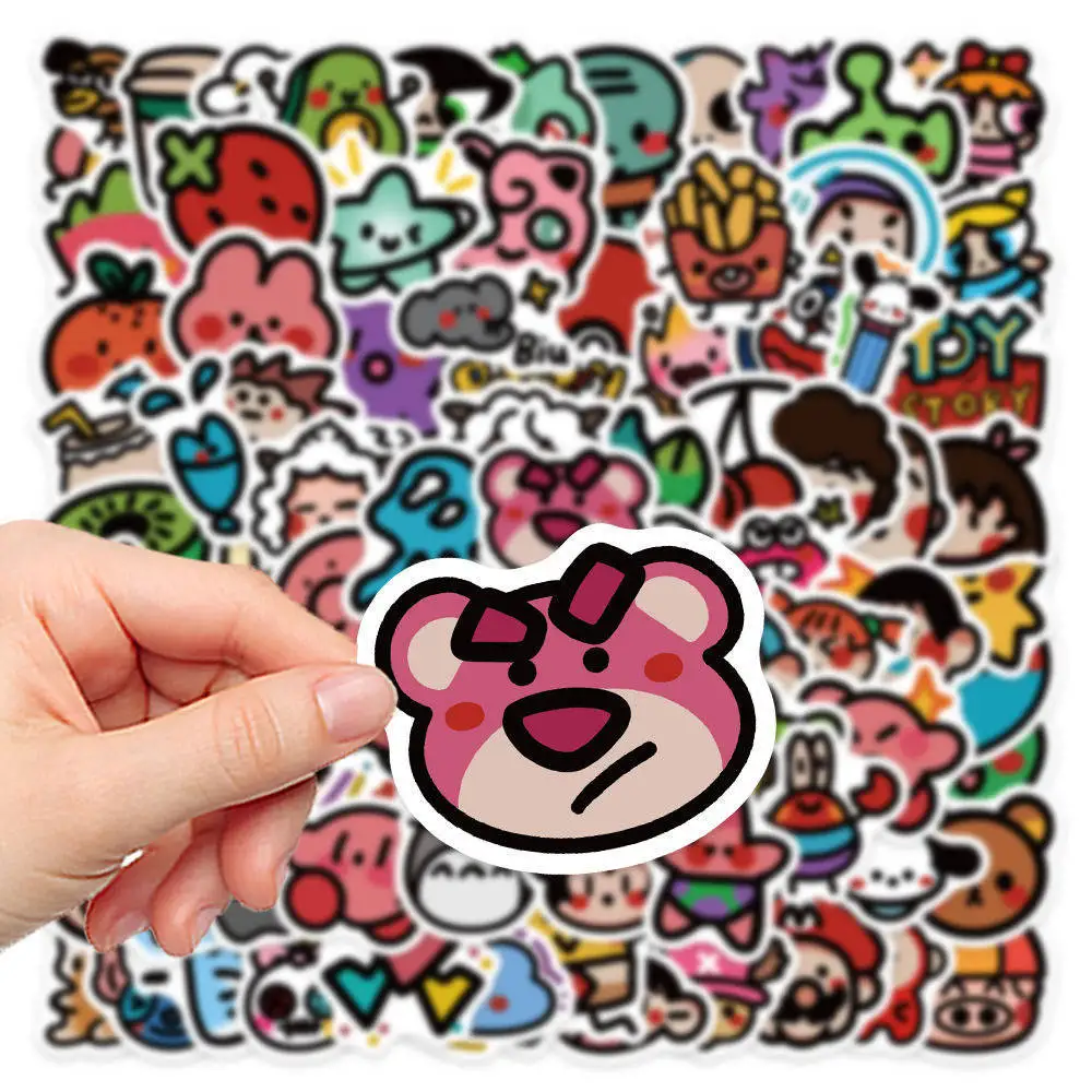 90Pcs Cute Mixed Anime Oldschool Stickers Kid Toys Skateboard Laptop Bike Car Phone Stationery Cartoon Stickers Children Gift