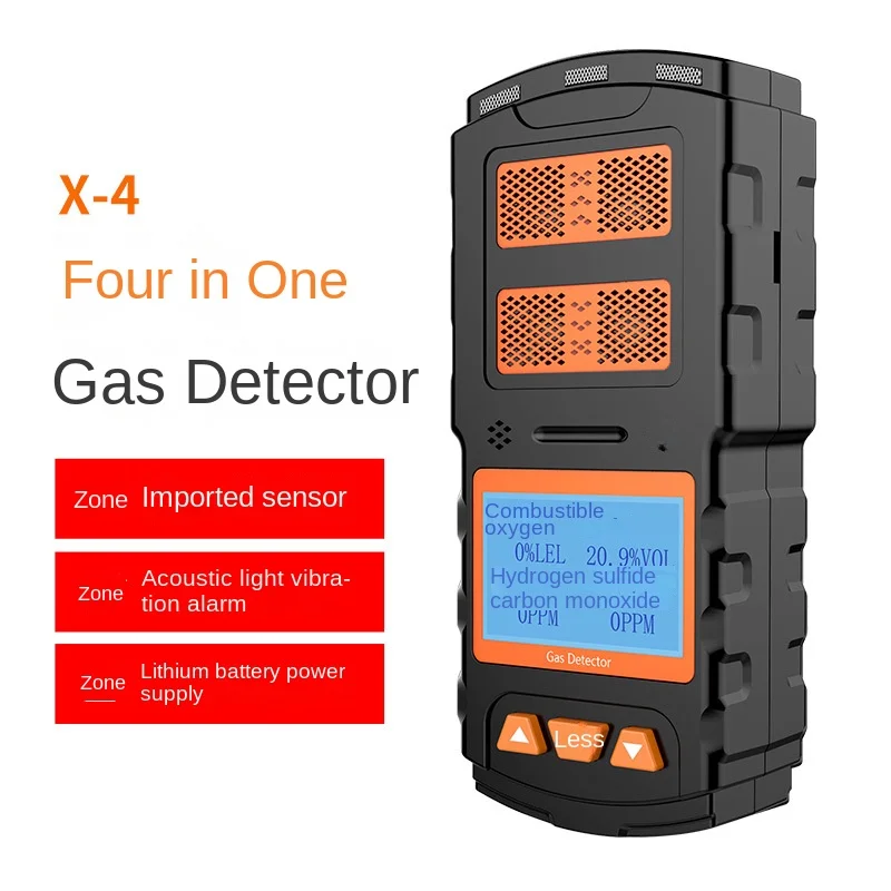 Four-in-one Gas Detector Toxic and Harmful Gases Combustible Oxygen Carbon Monoxide Hydrogen Sulfide Explosion-proof