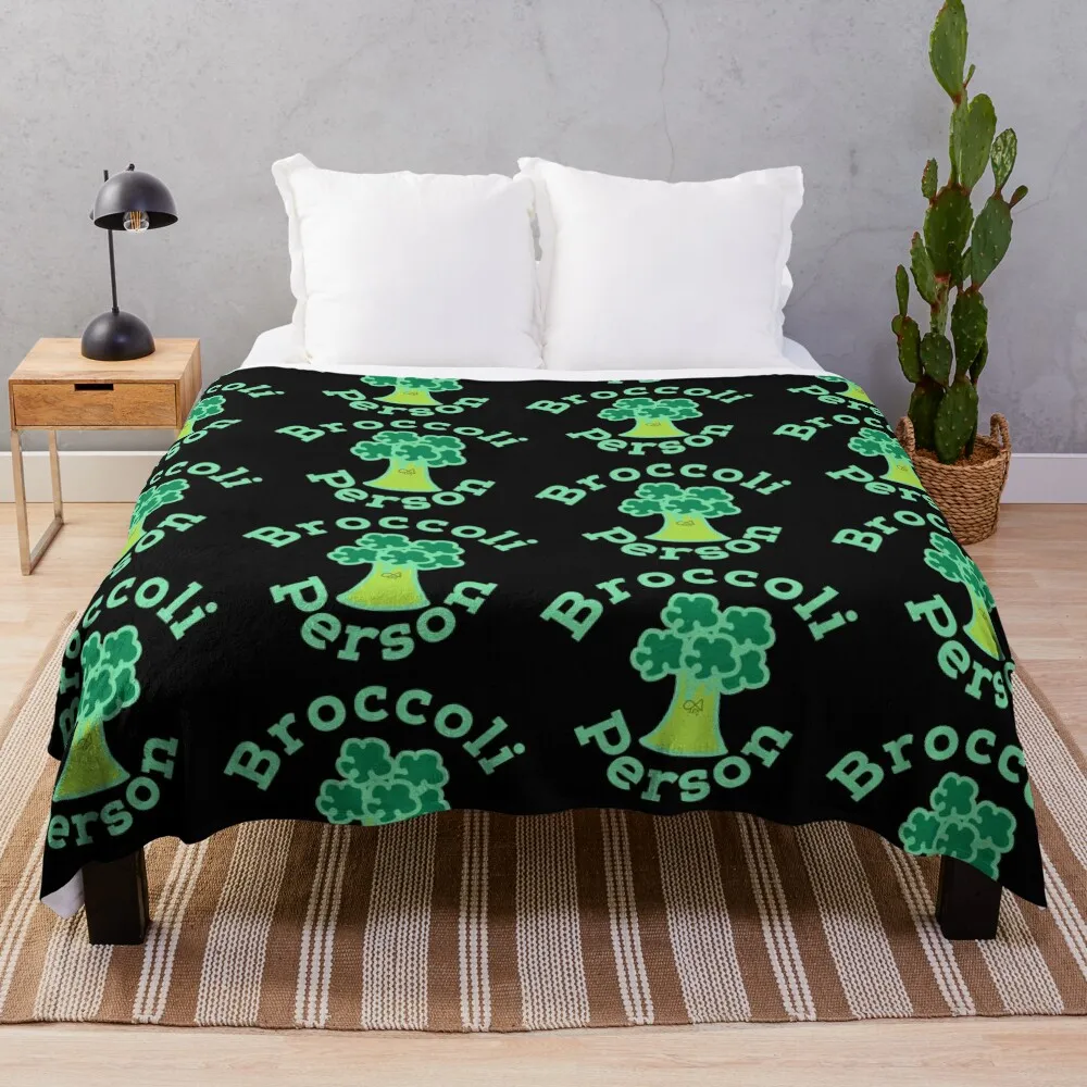 LaMaisonOfMY NEW HUMANLOGY BROCCOLI PERSON COLLECTION NO.4 BLACK Throw Blanket Luxury Brand Decorative Throw Blankets